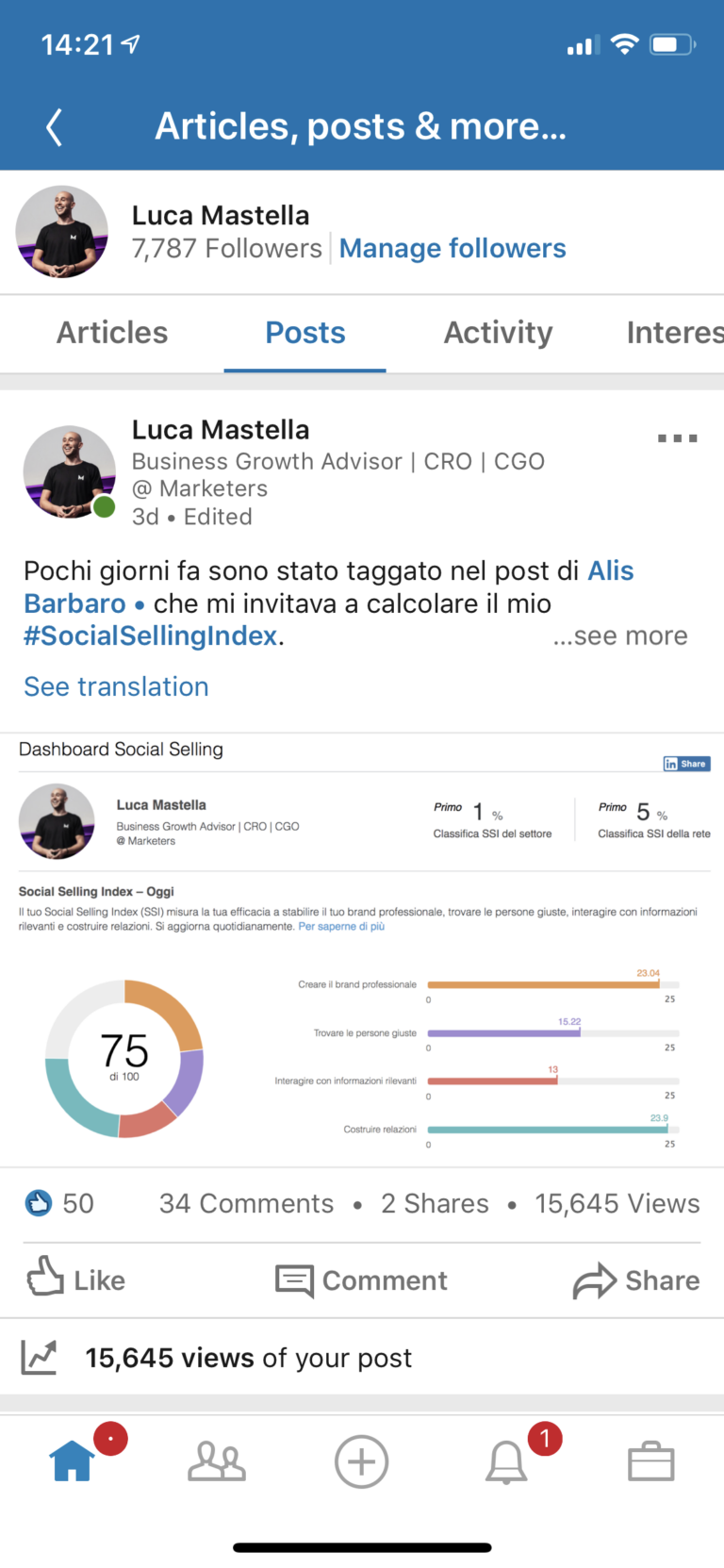 Luca Mastella LinkedIn Post 6